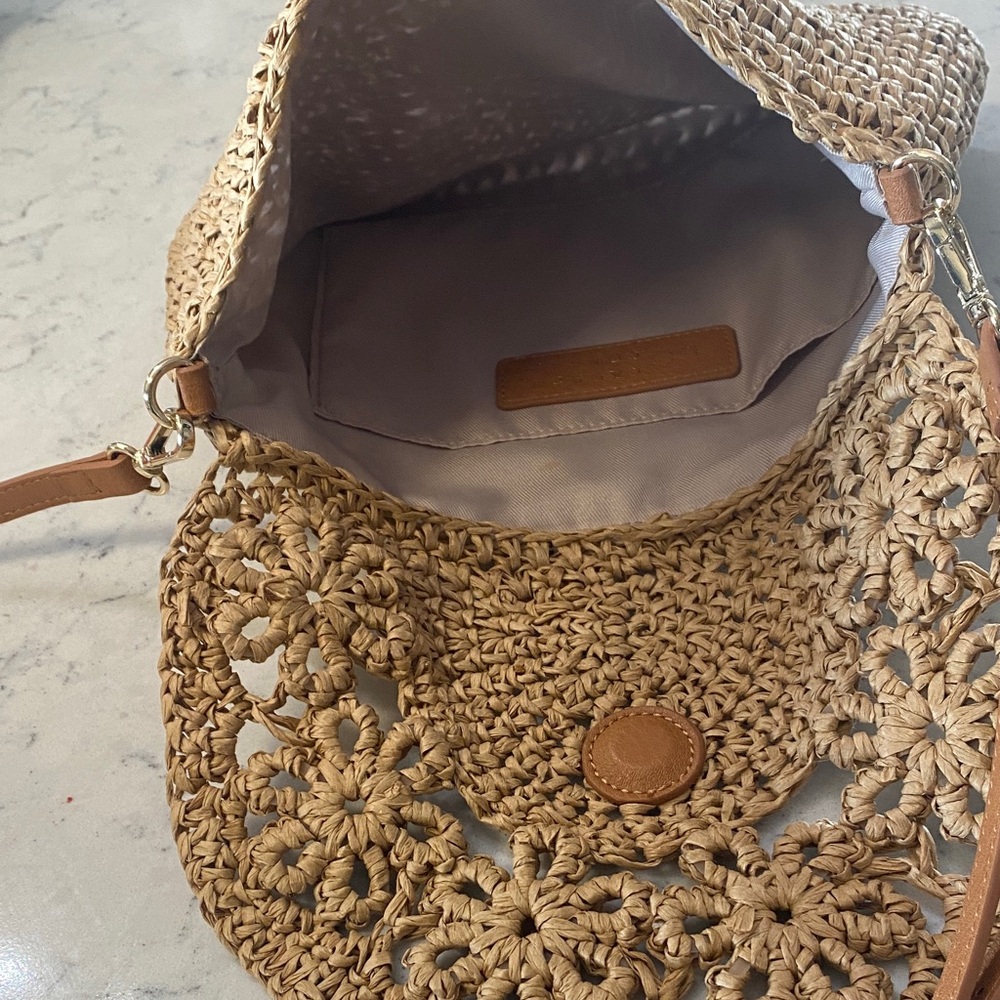 LC Lauren Conrad Natural Woven Crossbody Bag - Picture 3 of 4
